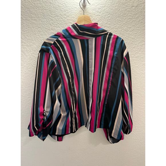 Torrid Striped Open Front Blazer Colorful Statement Jacket Size 4 Dopamine - Picture 3 of 5